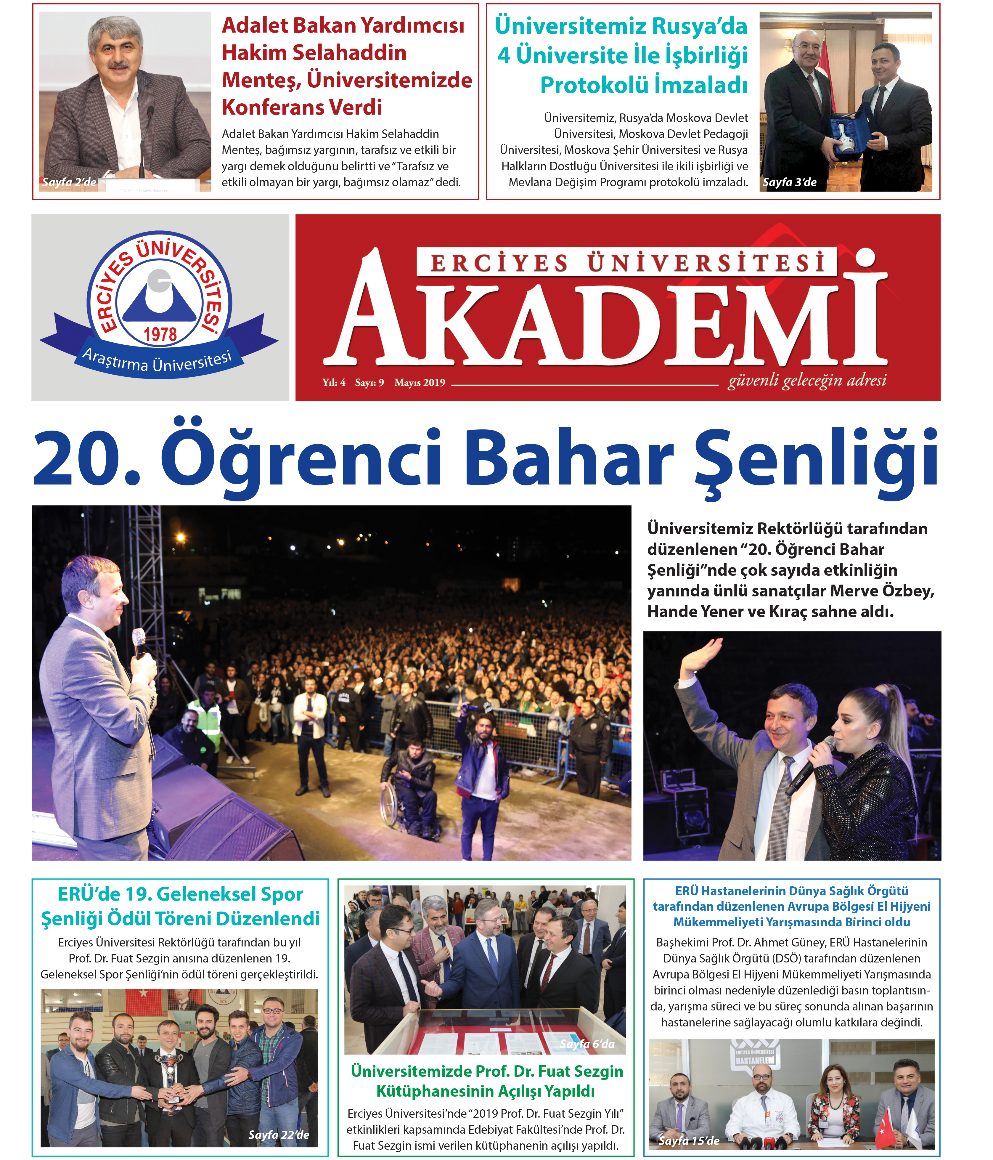 erciyes universitesi akademi gazetesi nin dokuzuncu sayisi cikti