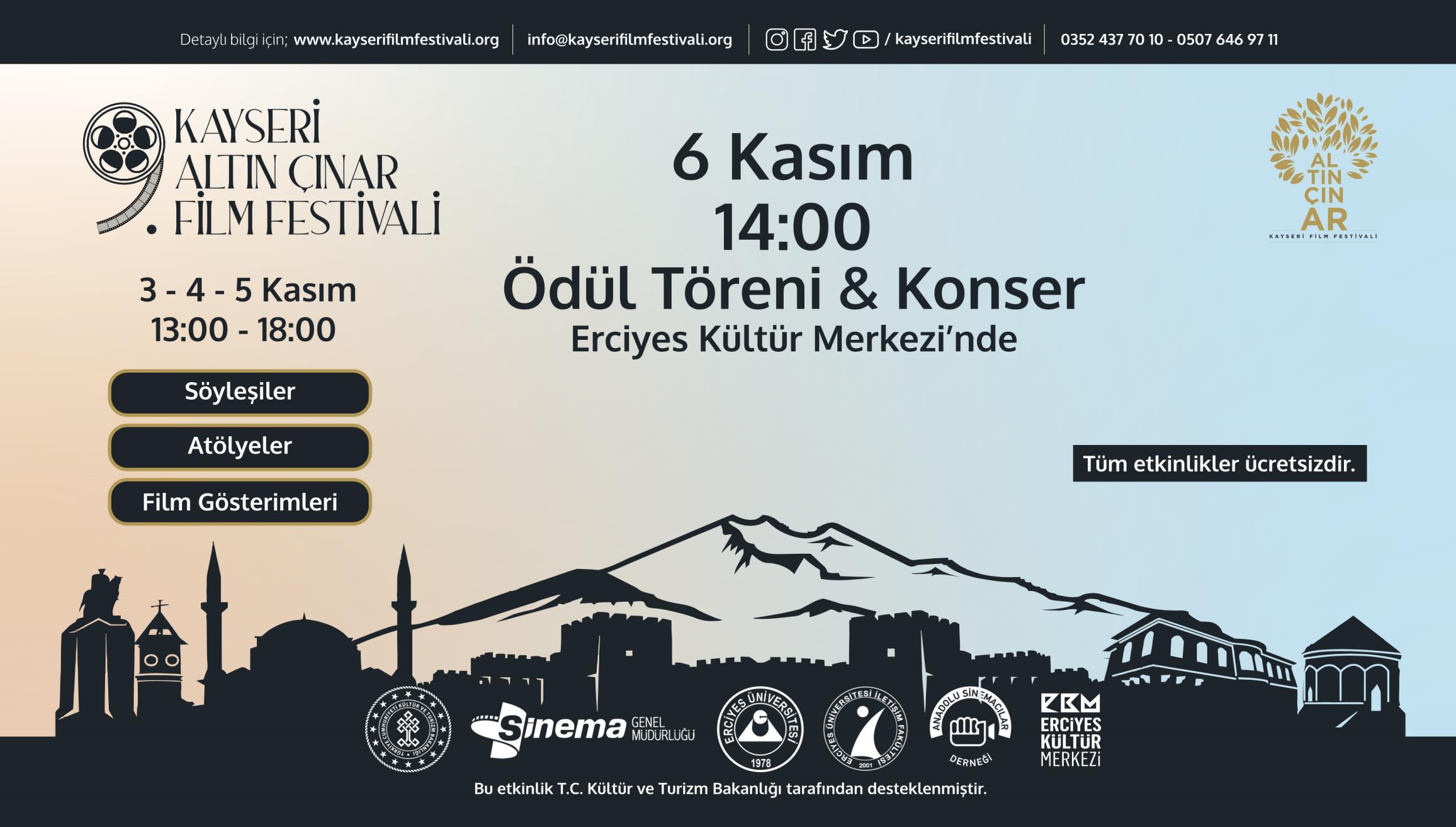 9 kayseri altin cinar film festivali basliyor